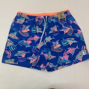 NWT Chubbies The Daddy Sharks Mens Size XL Blue Classic Swim Trunks 5.5” Inseam